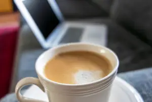 Close up view of a delicious cup of coffee.