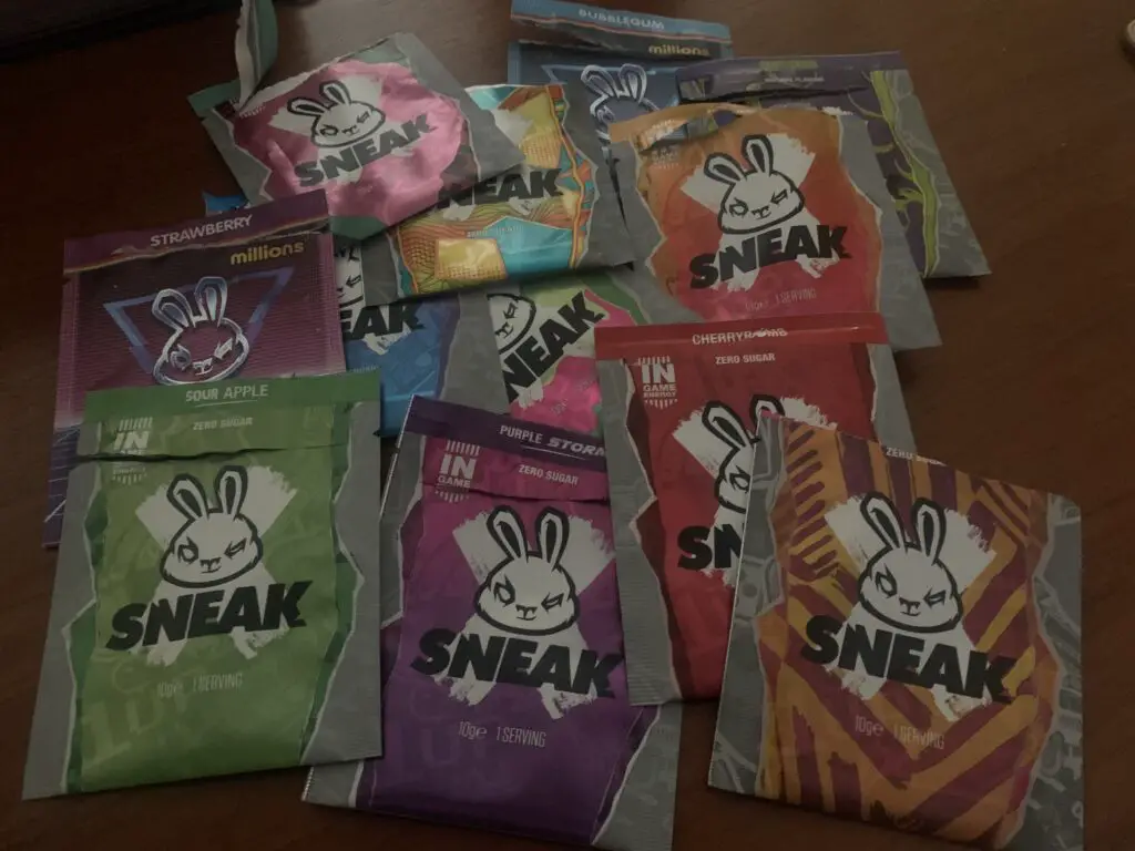 All sachets from Sneak Energy opened after trying each for their different flavor.