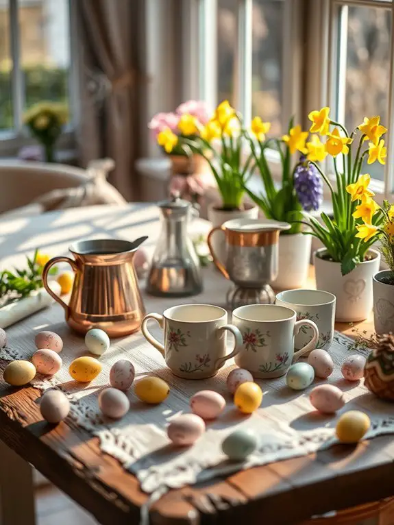 coffee shop with flowers
