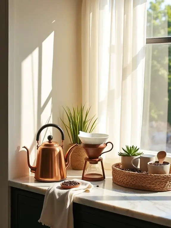 cozy home coffee station