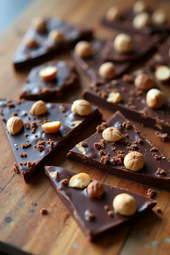 coffee hazelnut chocolate bark